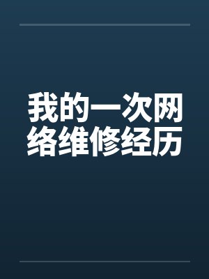 我的一次网络维修经历by佚名笔趣阁无弹窗